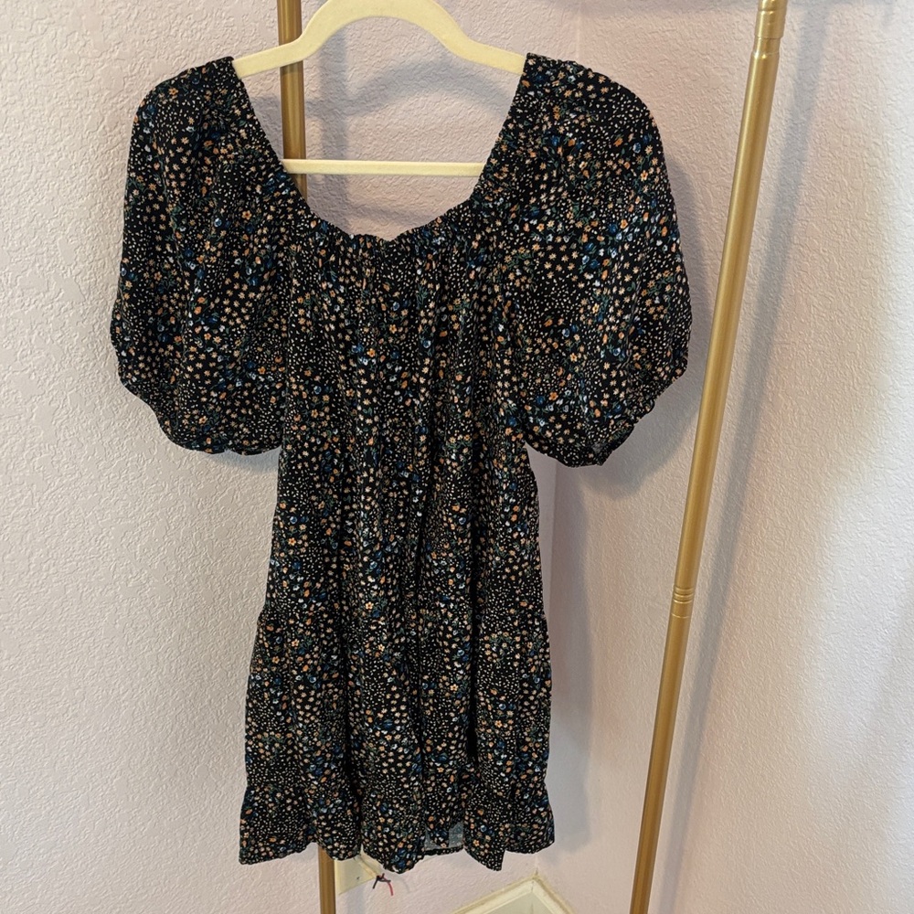 Wild Fable Black Blue Orange Patterned Doll House Dress